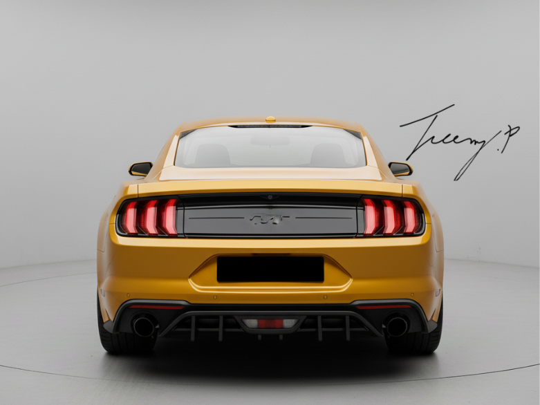 FORD MUSTANG MK6.5 2018 - 2023 GLOSS BLACK REAR DIFFUSER LIP VALANCE BUMPER BODYKIT