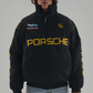 Vintage Porsche Jacket Black - Unisex - Embroidered Stitched Padded Outdoor Coat Women & Mens clothing