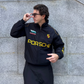 Vintage Porsche Jacket Black - Unisex - Embroidered Stitched Padded Outdoor Coat Women & Mens clothing
