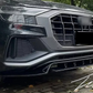 Gloss black front splitter lip installed on a 2018-2026 Audi Q8 S Line bumper