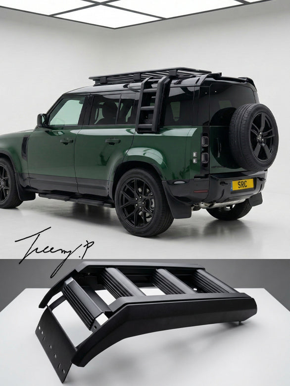 Land Rover Defender 90 & 110 L663 Telescopic Folding Side Ladder Black (2020+)