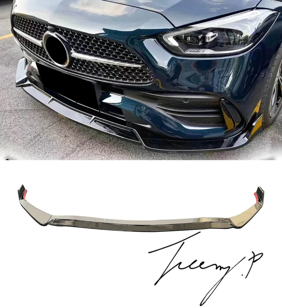 Mercedes C-Class W206 (2022+) Gloss Black Brabus Style Front Lip Splitter