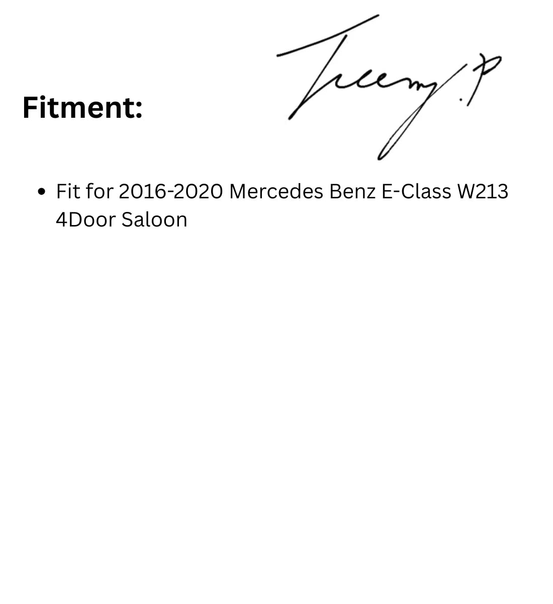 Mercedes E-Class W213 (2016–2020) Saloon Gloss Black Boot Spoiler 