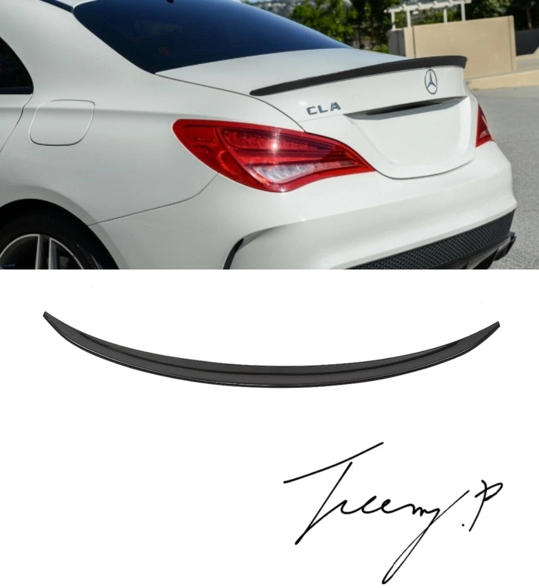 Mercedes W117 C117 CLA CLA45 (2013–2019) AMG Style Gloss Black Rear Trunk Boot Spoiler 
