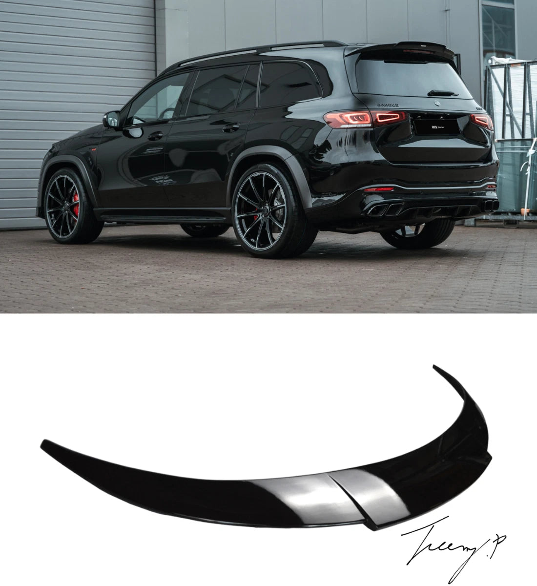 Mercedes X167 (2019+) GLS63 AMG Brabus Style Gloss Black Rear Boot Spoiler