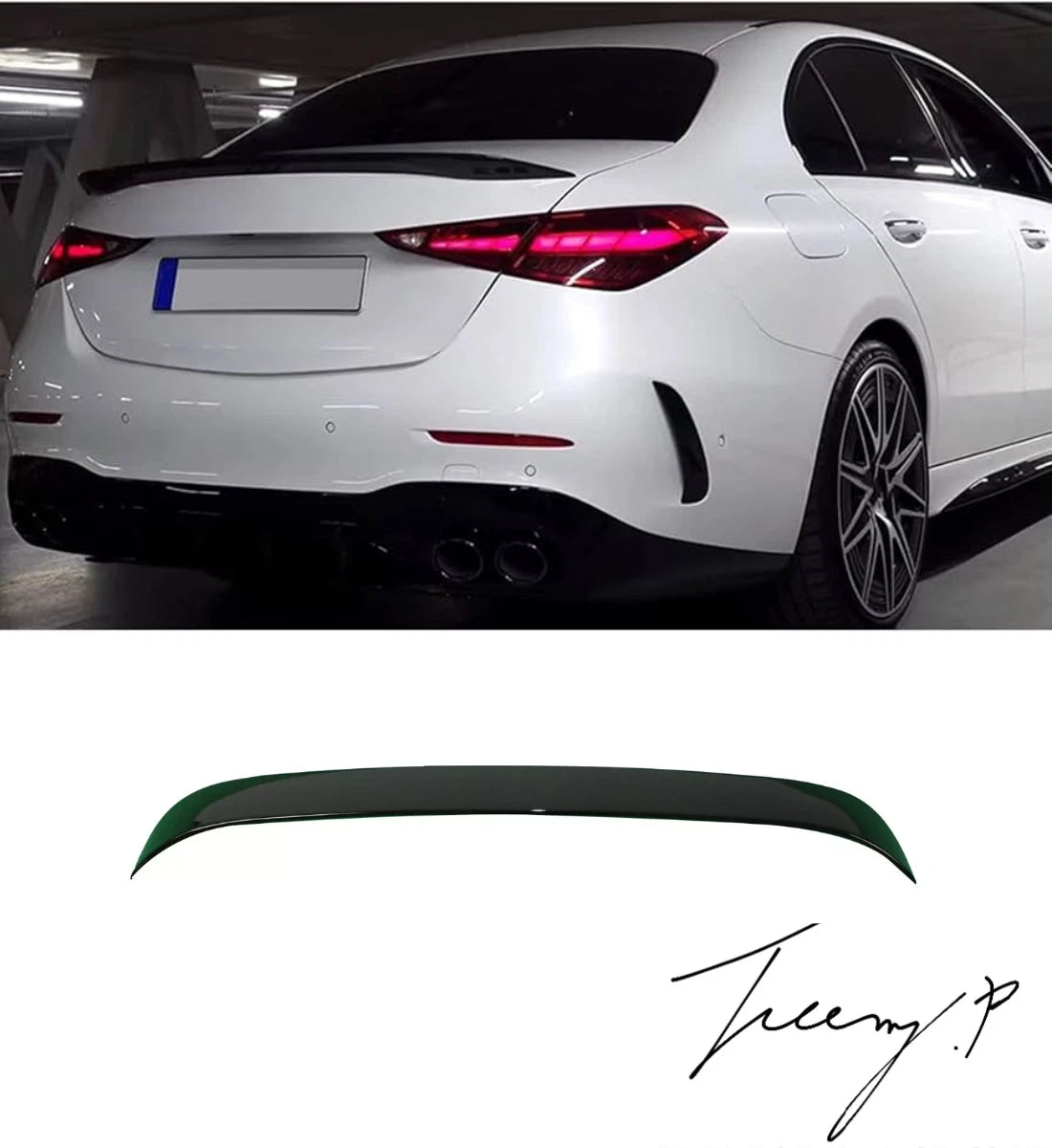 Mercedes C-Class W206 (2021+) Gloss Black Rear Roof Spoiler Lip Wing 