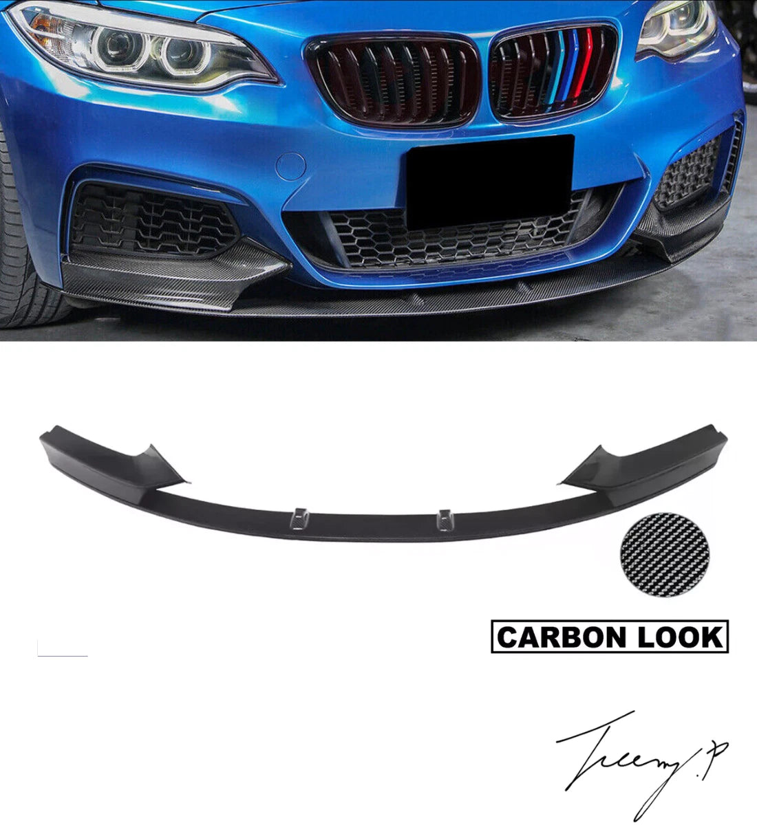 BMW 2 Series F22 F23 (2014-2021) Front Splitter Lip Valance Spoiler Carbon Look