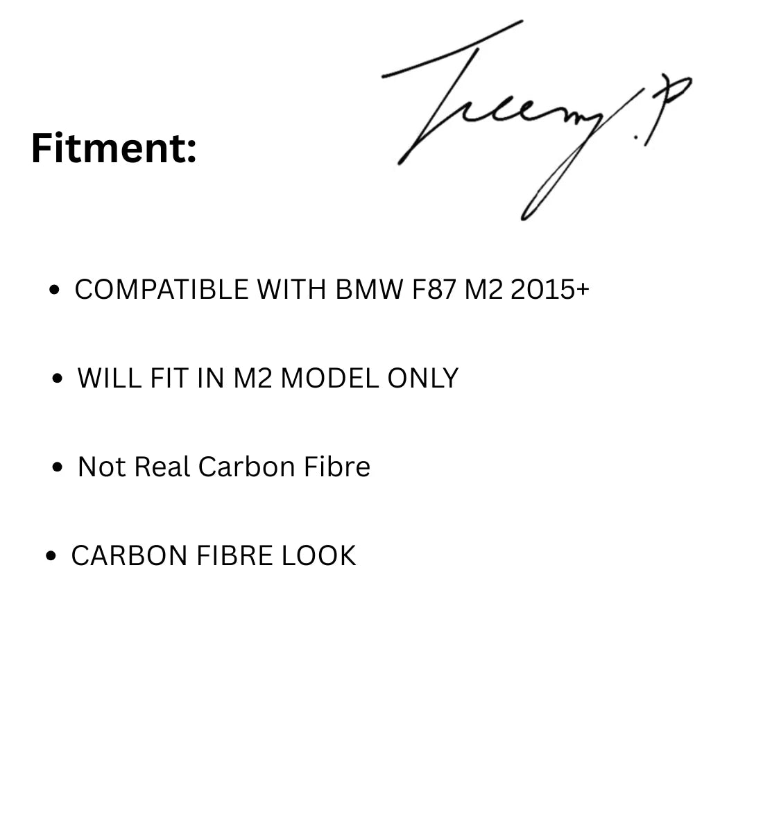 BMW M2 F87 (2015+) Competition Front Splitter Lip Valance Spoiler Carbon Look