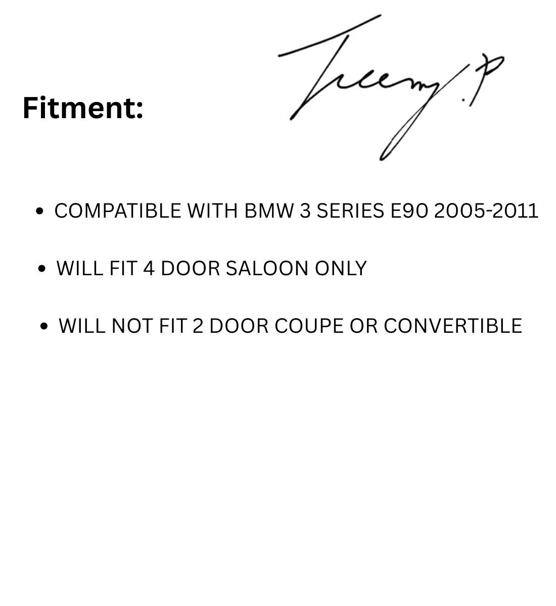 BMW 3 Series E90 (2005-2011) M Sport Type Rear Window Roof Spoiler Lip Gloss Black