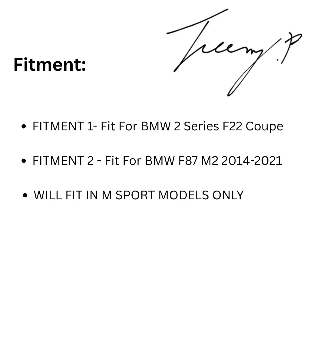 BMW 2 SERIES F22 COUPE 2014 – 2021 M4 STYLE GLOSS BLACK REAR BOOT TRUNK LIP SPOILER