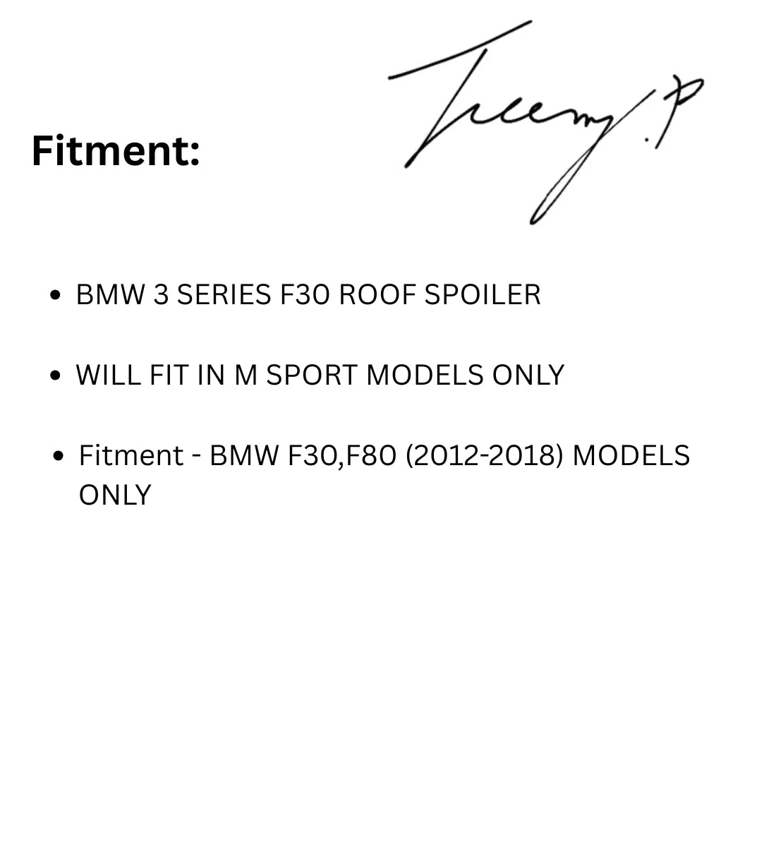 BMW 3 Series F30 (2012-2018) Rear Roof Spoiler Window Wing Lip Gloss Black