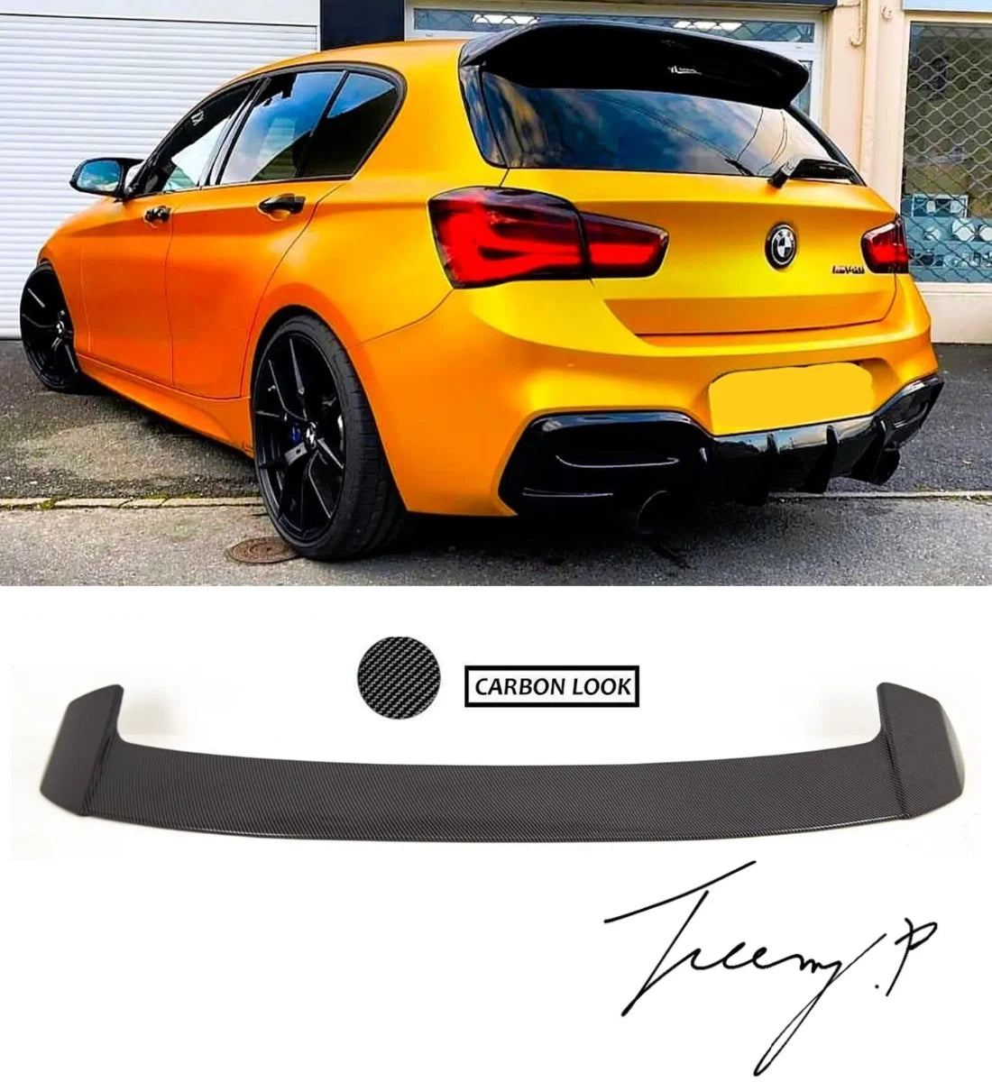 BMW 1 Series F20 F21 (2011-2019) Rear Roof Spoiler Lip Wing MP Style Carbon Look