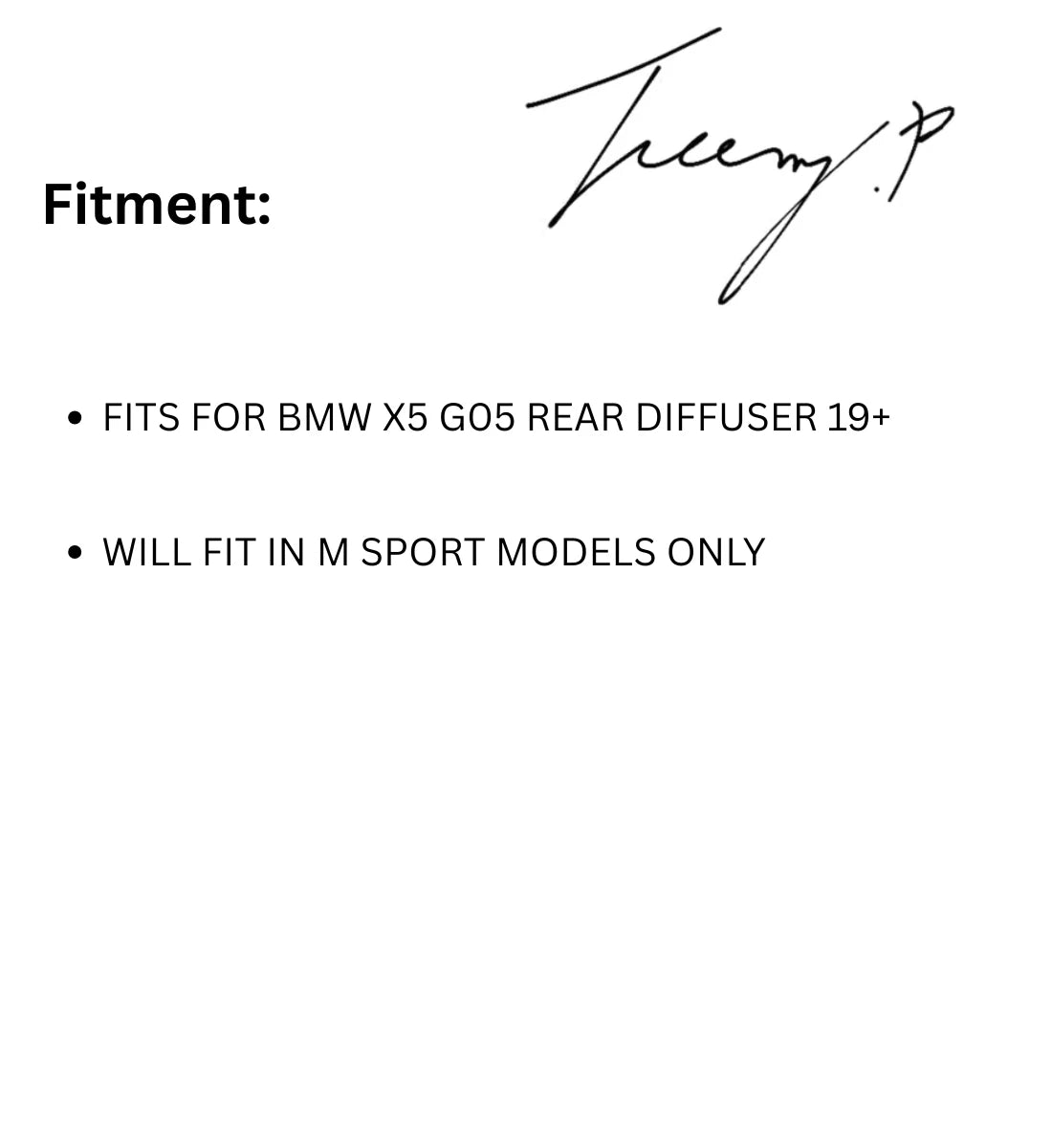 BMW X5 G05 (2019+) M Sport Gloss Black Competition Style Rear Bumper Diffuser
