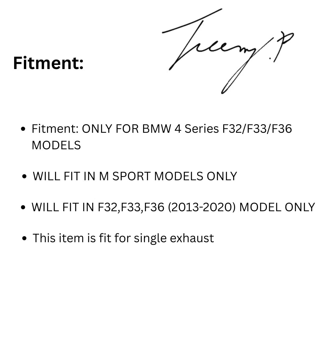 BMW 4 Series F32 F33 F36 (2013-2020) M Sport Rear Diffuser Splitter Matte Black