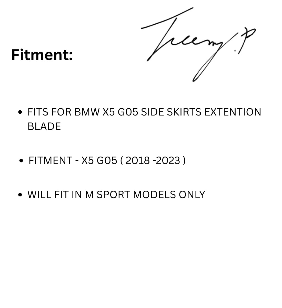 BMW X5 G05 (2018-2023) M Sport Gloss Black Side Skirts Extension Blades Lip