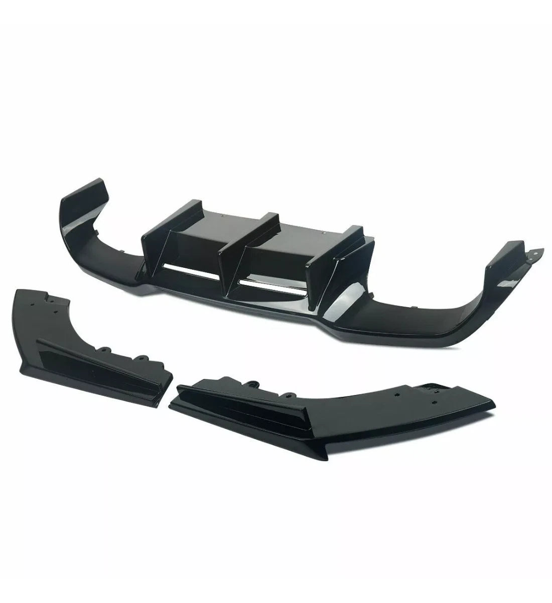 BMW M2 F87 (2015+) Gloss Black Rear Diffuser Splitter Valance 3PC MTC Style