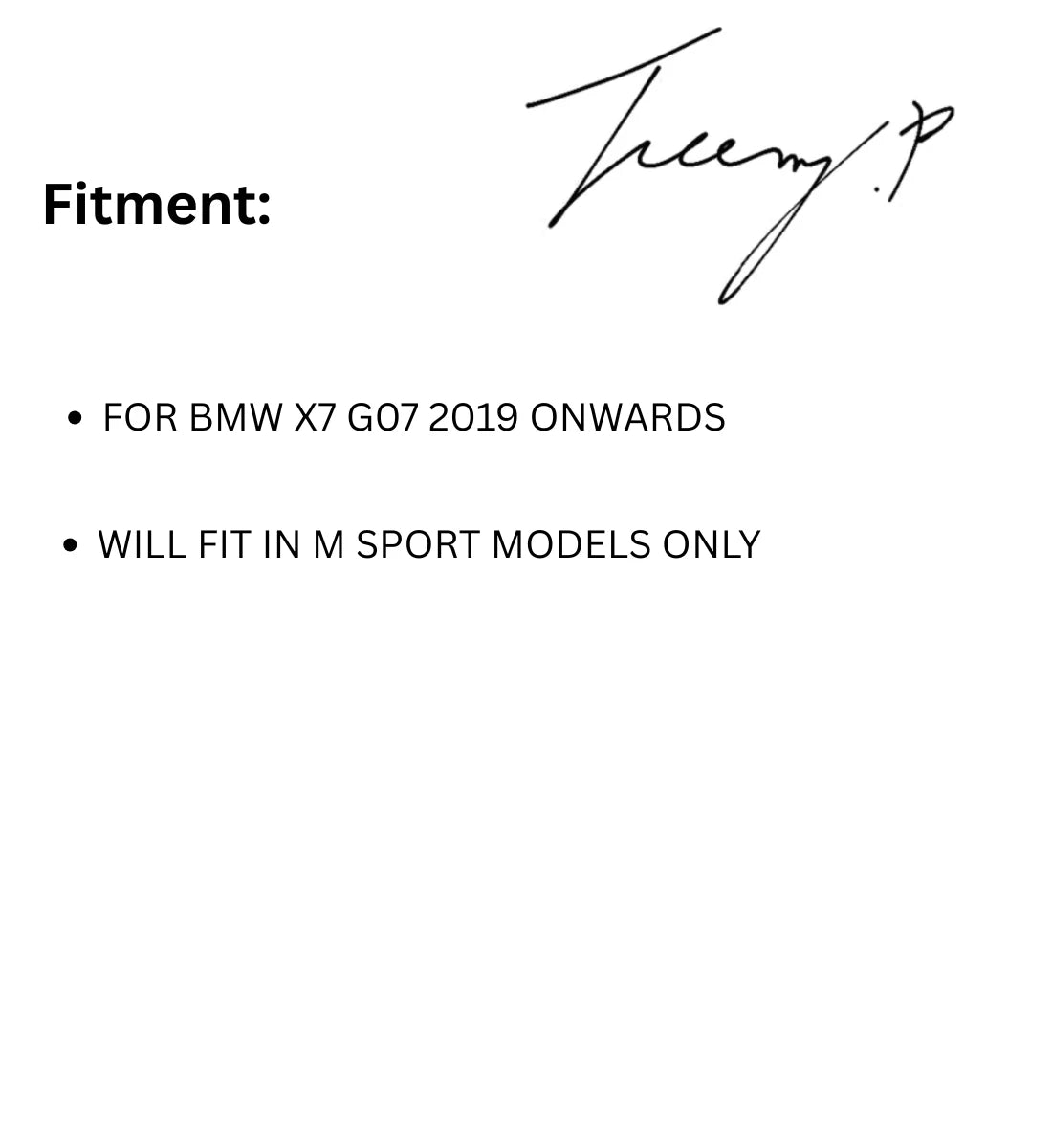 BMW X7 G07 M Sport (2019-2023) PRE-LCI MP Style Gloss Black Side Skirt Lip Skirts