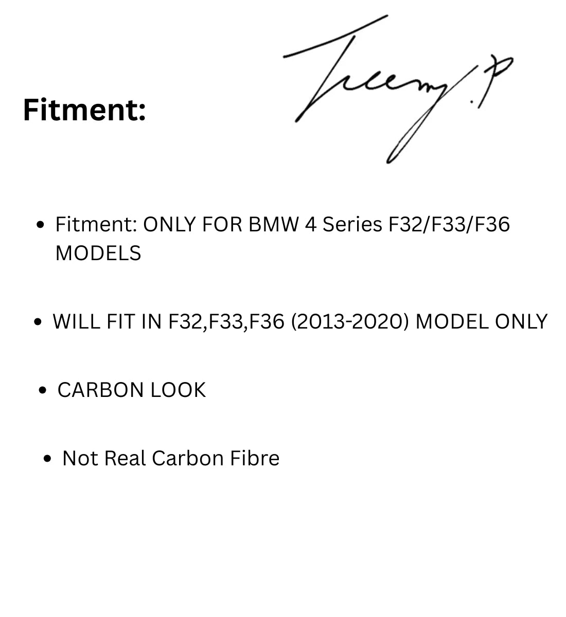 BMW 4 Series F32 F33 F36 (2013+) M Sport Side Skirts Extension Lip Carbon Look