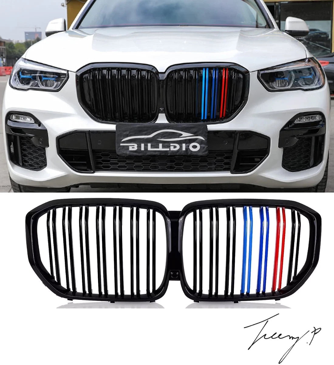 BMW X5 G05 (2018+) Gloss M Color Front Twin Dual Slat Kidney Grille Grill