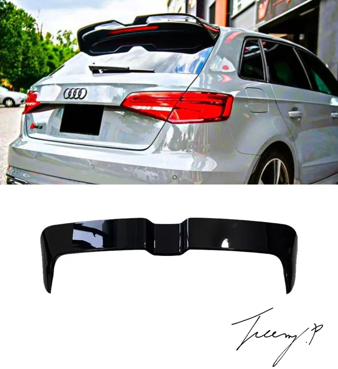 Audi A3 S3 RS3 8V (2013-2020) Hatchback Rear Boot Roof Spoiler Lip Oettinger Style