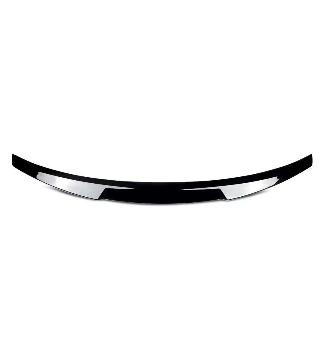 Gloss black M4-style rear boot spoiler lip installed on a 2009-2012 Audi A4 B8