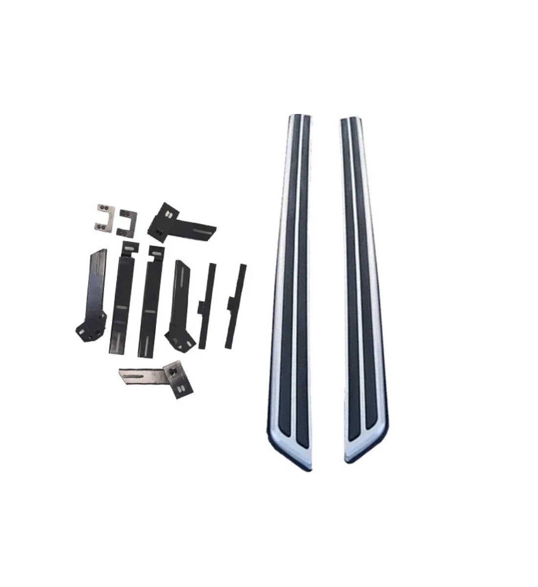 OEM-design aluminum and ABS side step running boards installed on a 2016-2023 Audi Q7 (4M)