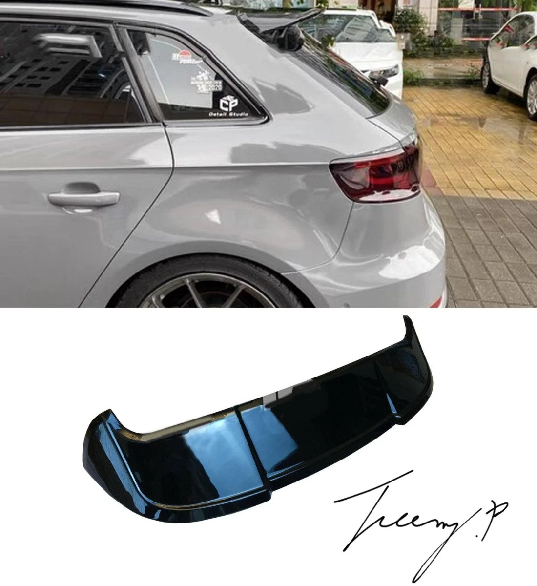 Audi A3 8V (2014-2020) Hatchback Rear Boot Roof Spoiler Wing Splitter Sport Look