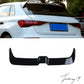 Gloss black Oettinger-style rear roof boot spoiler installed on a 2020-2026 Audi A3 8Y Hatchback