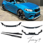 Carbon look front splitter, rear diffuser, side skirts, and trunk spoiler body kit installed on a 2016-2021 BMW M2 F87.