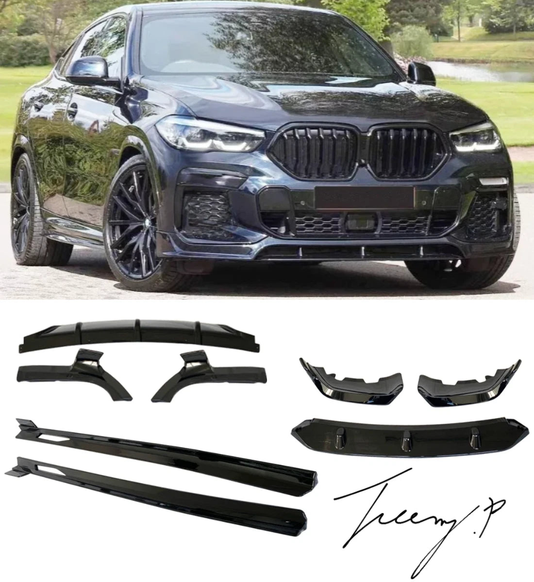 BMW X6 G06 (2019-2023) Aero Body Kit Front Splitter Lip Rear Diffuser Side Skirts