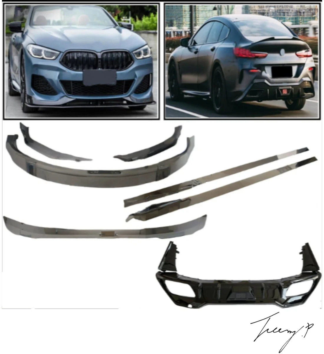 BMW 8 Series Gran Coupe G16 (2018+) Body Kit Front Splitter Side Skirts