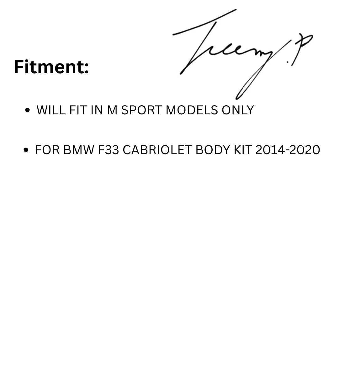Front splitter, rear diffuser, and side skirts body kit installed on a 2014-2020 BMW 4 Series F33 Convertible