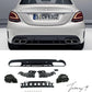 Gloss black rear diffuser with AMG tailpipes installed on a 2015-2020 Mercedes C-Class AMG / C63 W205 Sedan