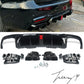Mercedes GLE GLS W166 X166 (2015-2019) Rear Diffuser with Light & Tailpipes Black