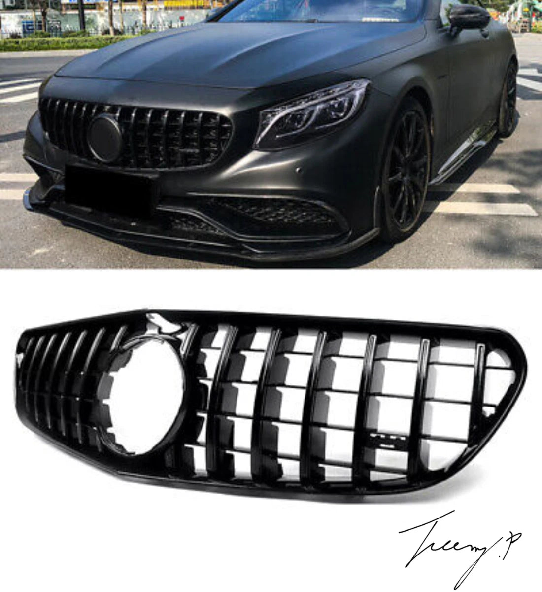 Mercedes S Class Coupe C217 (2014-2017) Panamericana GT Front Grille Grill Black