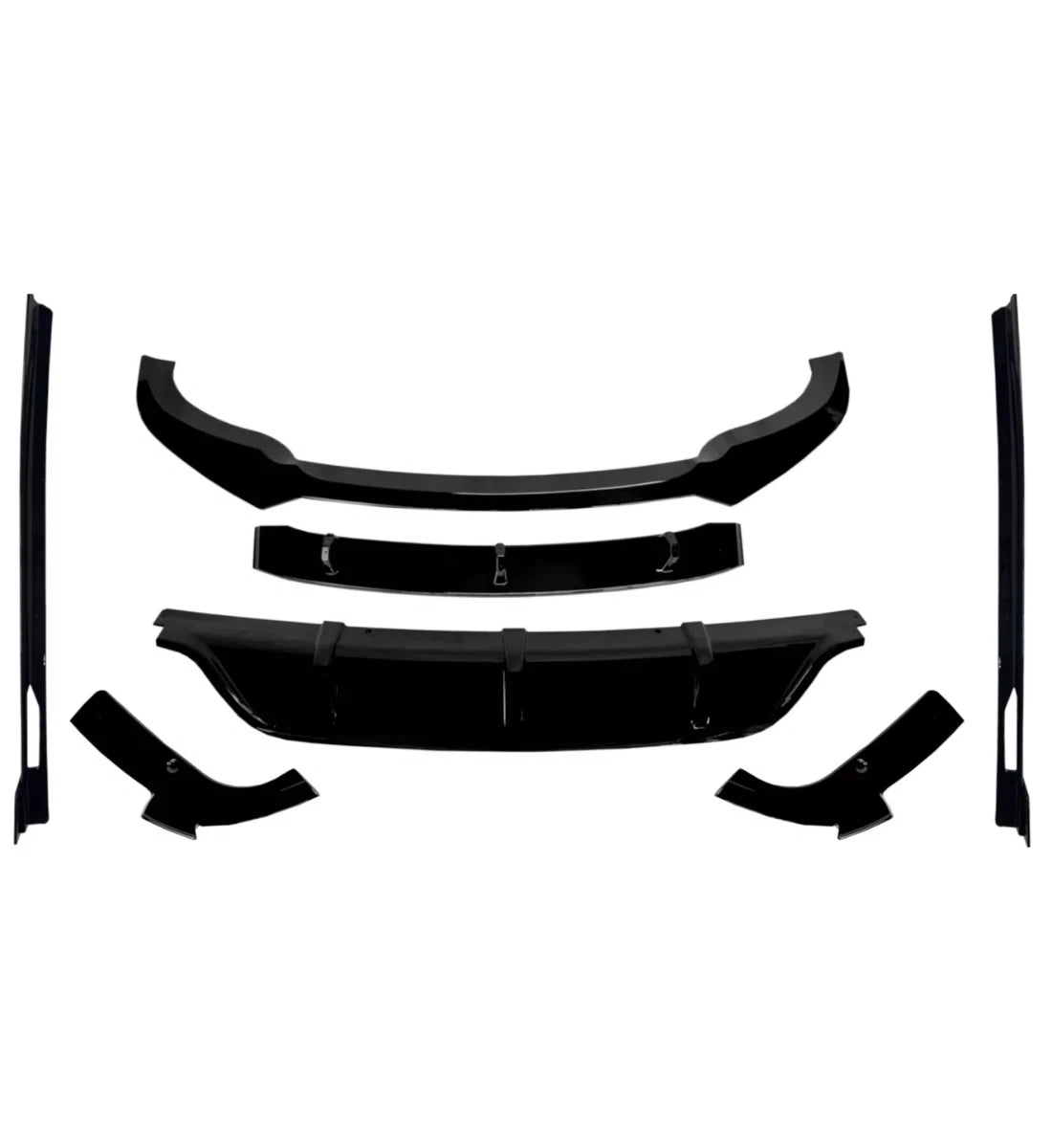 Gloss Black Aero Body Kit Splitter Diffuser Side Skirts For BMW X6 G06 2019-2025