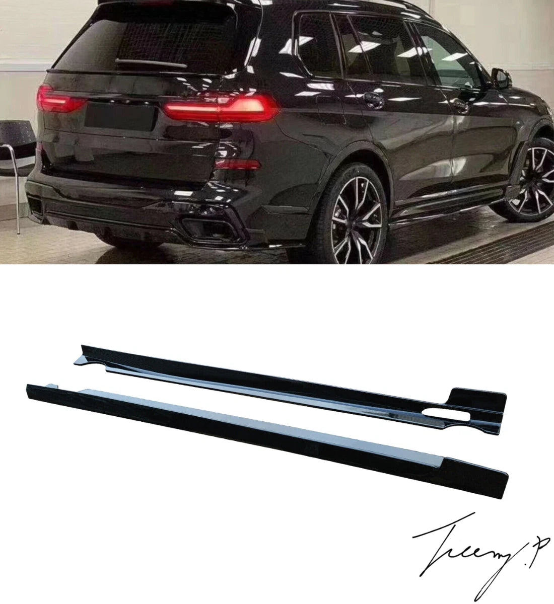 BMW X7 G07 (2019-2023) PRE-LCI Gloss Black Body Kit Front Splitter Diffuser Skirts Spoilers