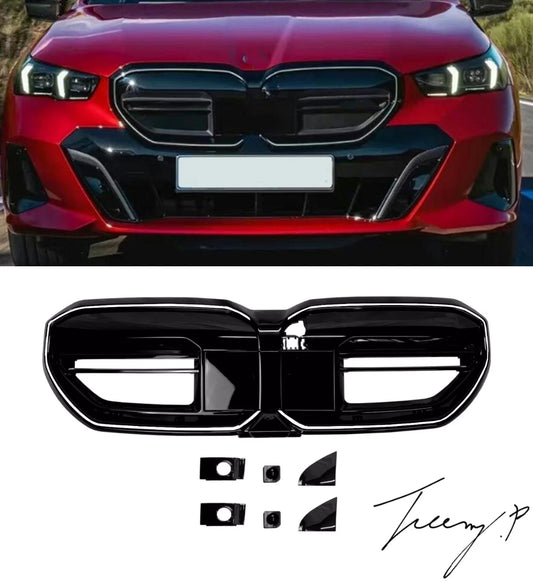 BMW 5 Series G60 G61 G68 (2023+) Front Grille Gloss Black with LED Lights Upgrade