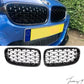 Gloss Black Diamond Kidney Grilles M340 Look Front For BMW 3 Series F30 2012-2019