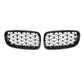 Gloss Black Diamond Kidney Grilles M340 Look Front For BMW 3 Series F30 2012-2019