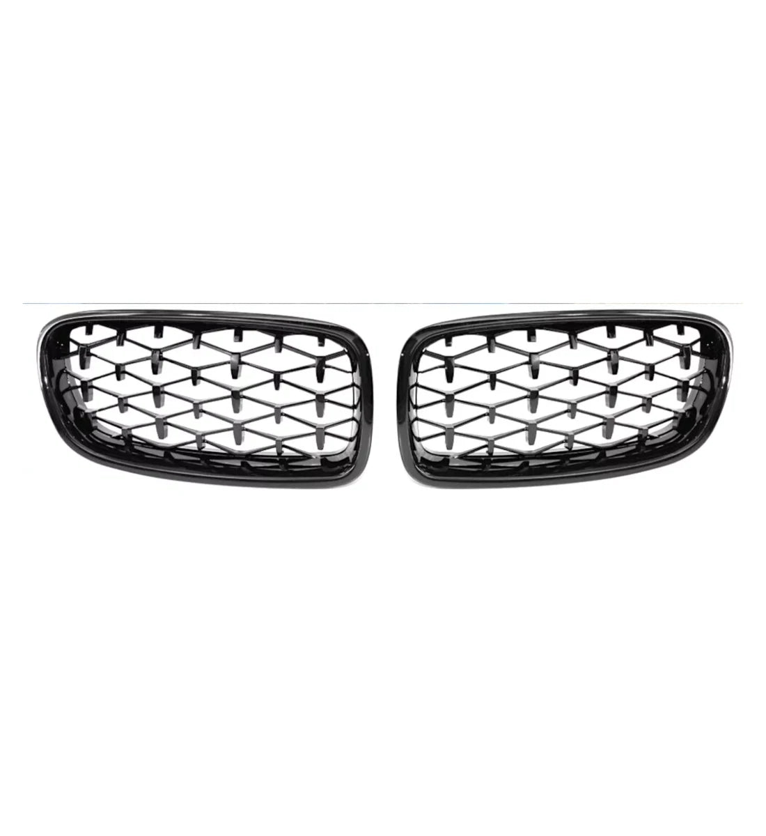 Gloss Black Diamond Kidney Grilles M340 Look Front For BMW 3 Series F30 2012-2019