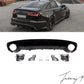 Audi A6 C7 Facelift (2015-2018) Rear Diffuser RS6 Style Gloss Black Silver Tips