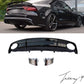Audi A7 S-Line Facelift (2014–2017) Rear Diffuser RS7 Style Gloss Black with Silver Tips