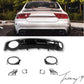 Audi A7 (2016-2018) Rear Diffuser Gloss Black RS7 Style with Black Tailpipes