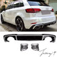 Gloss Black RS3 Style Rear Diffuser With Silver Tips For Audi A3 8V Facelift 2017-2020