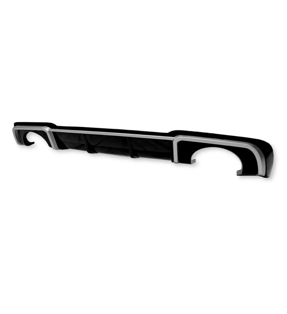 Gloss Black RS3 Style Rear Diffuser With Silver Tips For Audi A3 8V Facelift 2017-2020