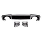 Gloss Black RS3 Style Rear Diffuser With Silver Tips For Audi A3 8V Facelift 2017-2020