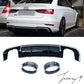 Gloss Black RS3 Style Rear Diffuser With Silver Tips For Audi A3 8V Saloon 2013-2016