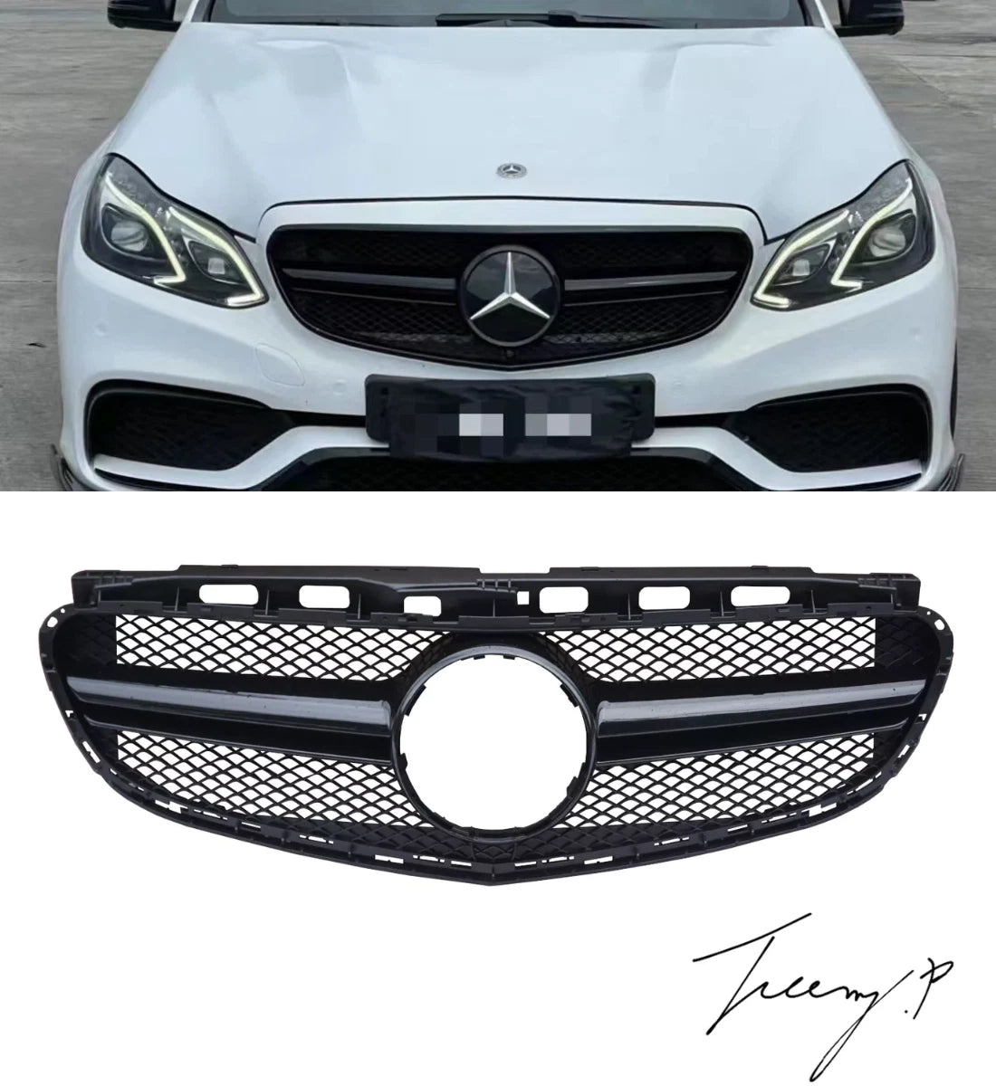 Mercedes E Class W212 (2014–2016) Front Grille E63 AMG Style Gloss Black