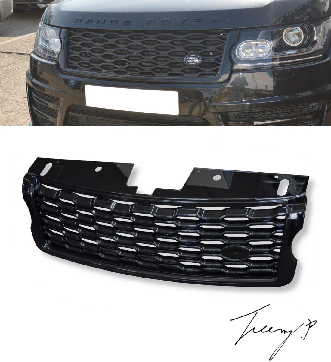 Range Rover Vogue L405 (2013-2017) Front Grille 2018 Facelift Look Gloss Black